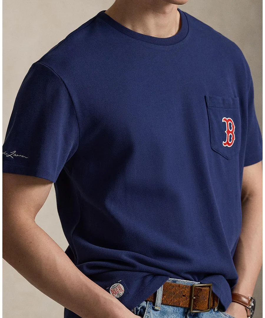 Мужская футболка классического кроя Polo Ralph Lauren, темно-cobalt — фото 3