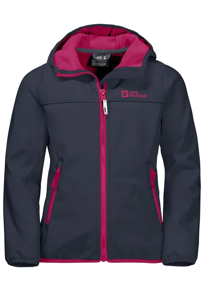 

Куртка из софтшелла Jack Wolfskin "FOURWINDS JACKET KIDS", с капюшоном, синий