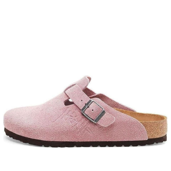 

Тапочки x stssy boston suede leather 'dusty pink' Birkenstock, розовый