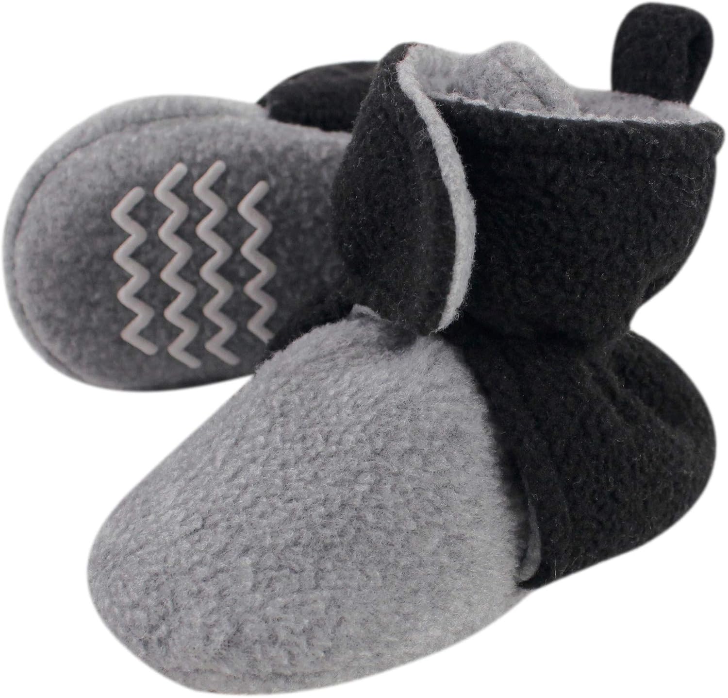 

Теплые флисовые пинетки Hudson Baby для мальчиков и девочек, Black Heather Gray