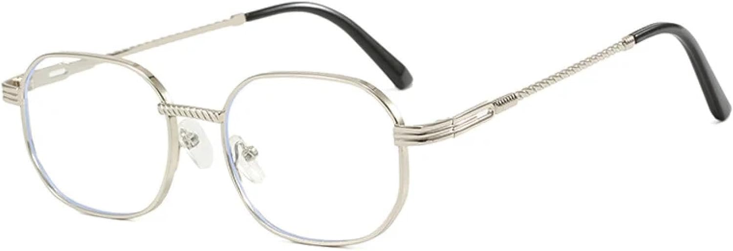 

Женские солнцезащитные очки в маленькой металлической оправе с защитой от УФ-излучения UV400 | Мужские очки с градиентными линзами для занятий спортом на открытом воздухе и вождения DSVIGF, Silver Clear