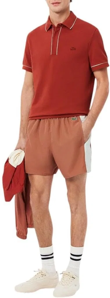 Мужские плавки Lacoste Colorblock, кремовый/бордовый