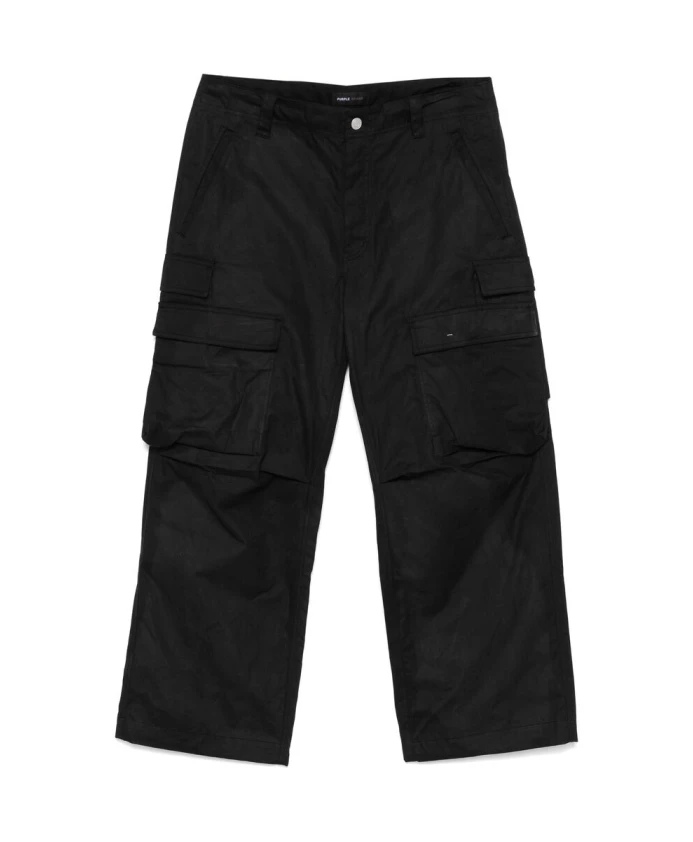 

Черные брюки с поясом и карманами Purple Brand, черный