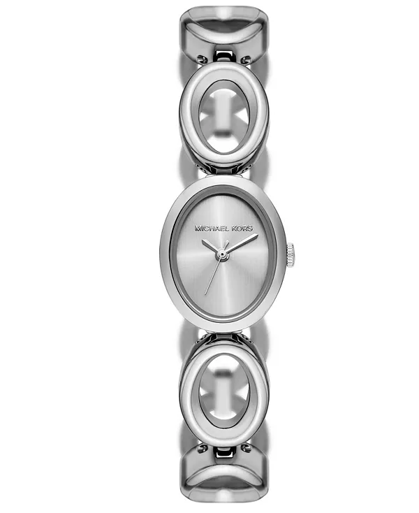 

Женские модные трехстрелочные часы из нержавеющей стали серебристого цвета, 22 мм Michael Kors, silver-tone