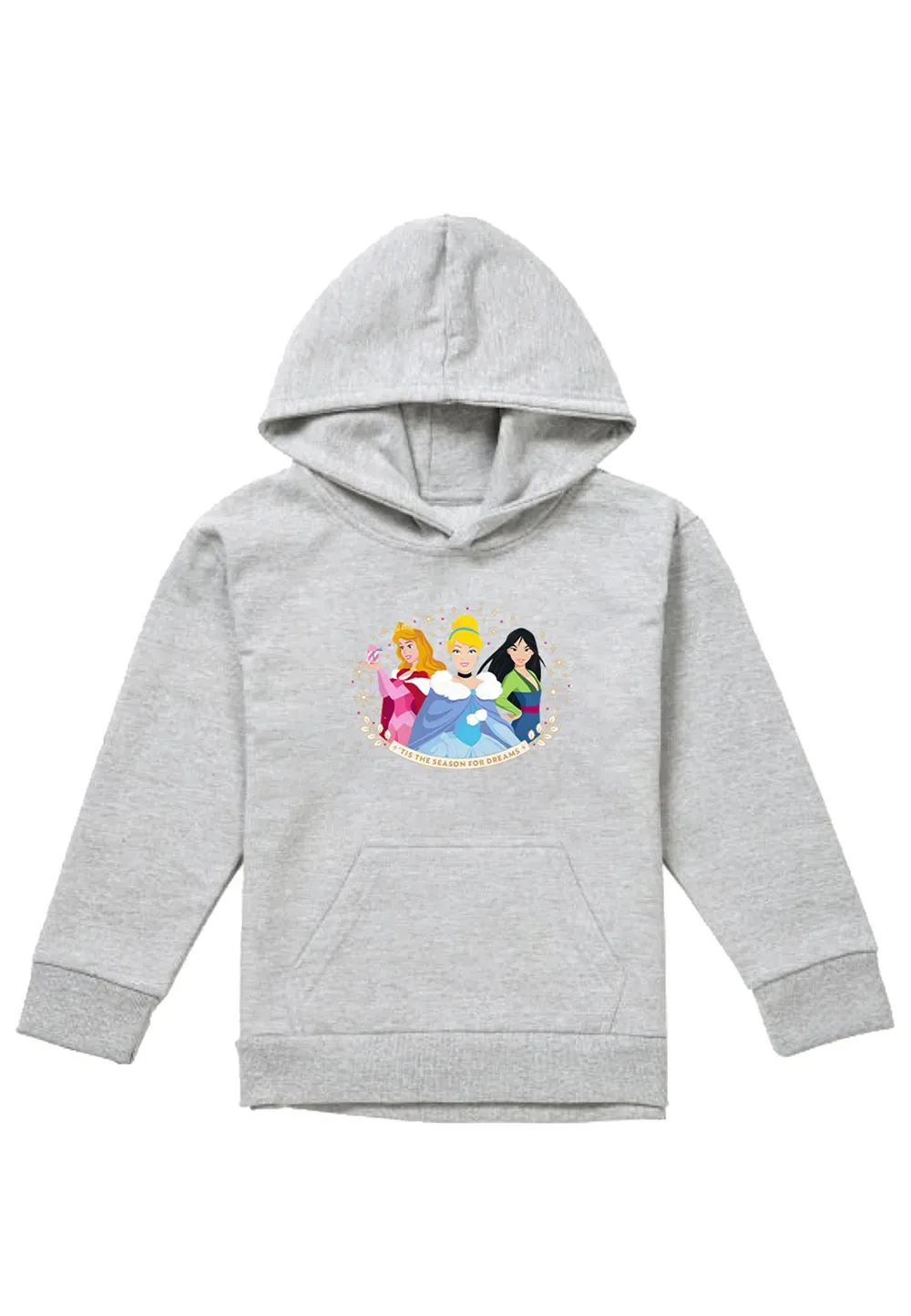 Детский худи Disney с принцессами, Athletic Heather, серый