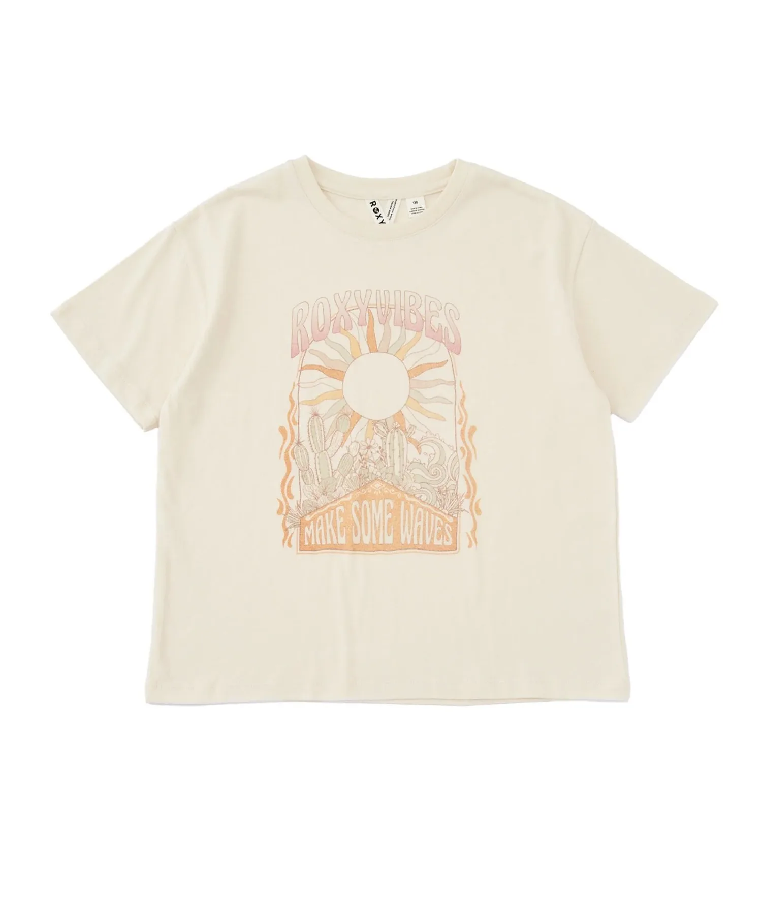 Детская футболка ROXY MINI ROXY VIBES с принтом белого цвета