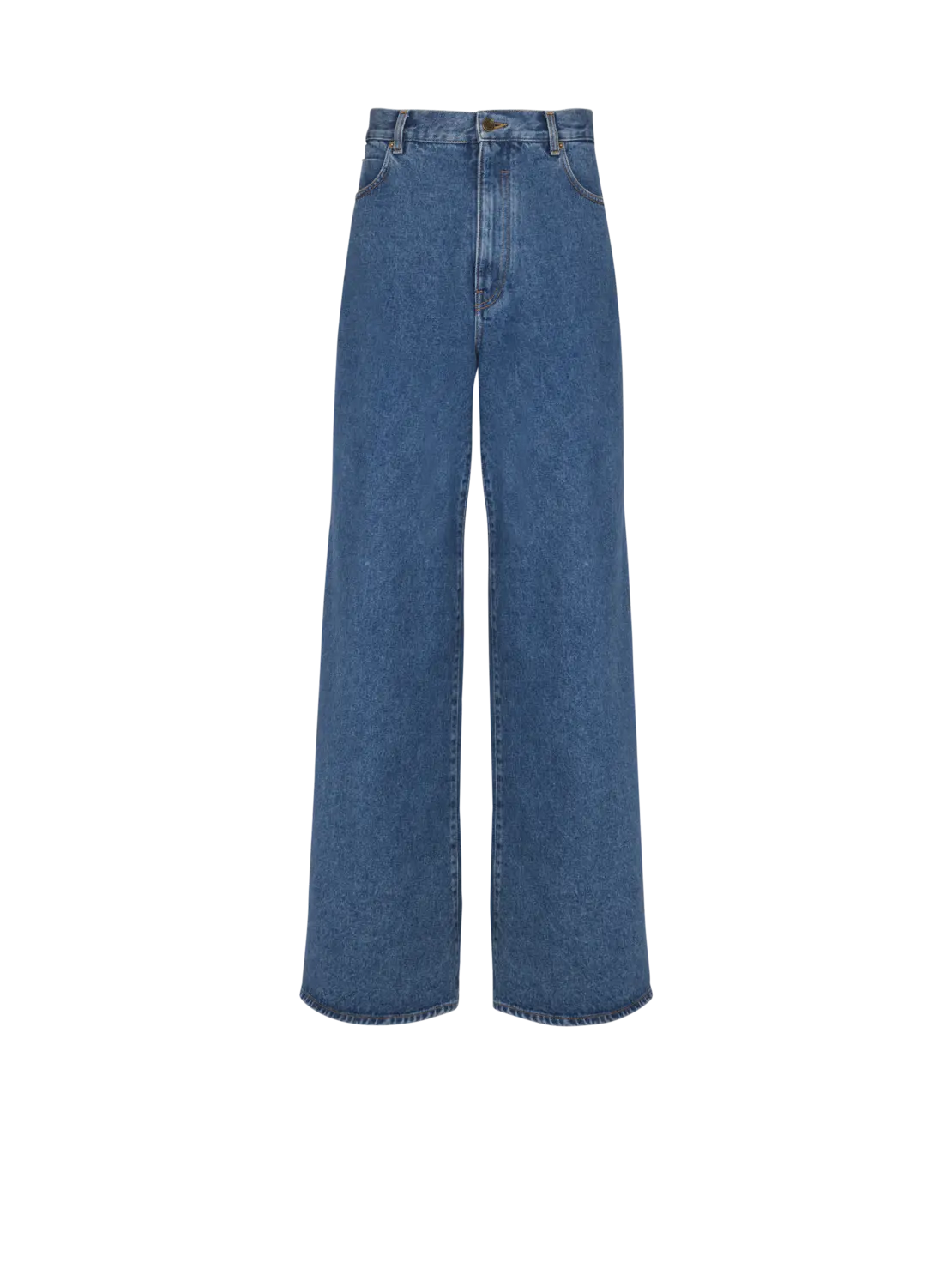 

Широкие джинсы из голубого денима Balmain