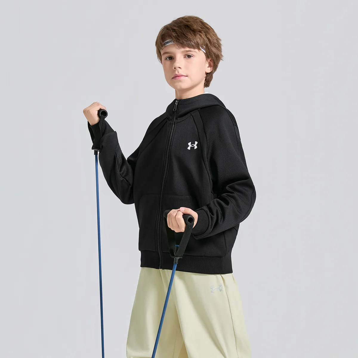 Куртка с капюшоном для школьников Under Armour, черный — фото 4