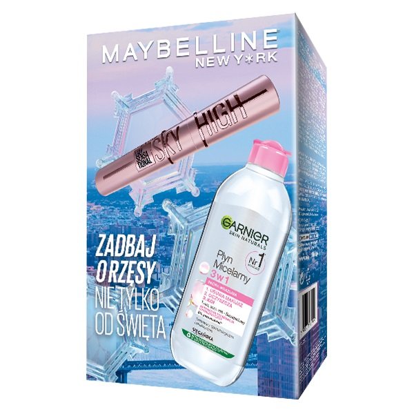 

Подарочный набор Maybelline Ny (тушь для ресниц + мицеллярная жидкость Garnier 400 мл)