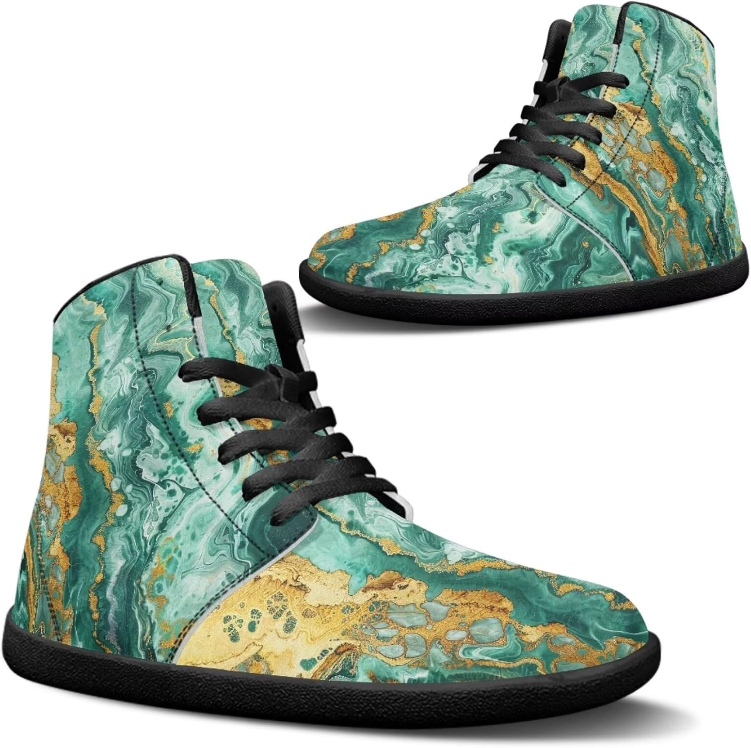 

Мужские кожаные туфли Jeiento с мраморным рисунком, обувь для босоногой ходьбы, минималистичные кроссовки с широкой носочной частью, беговые кроссовки с нулевым перепадом, зеленый