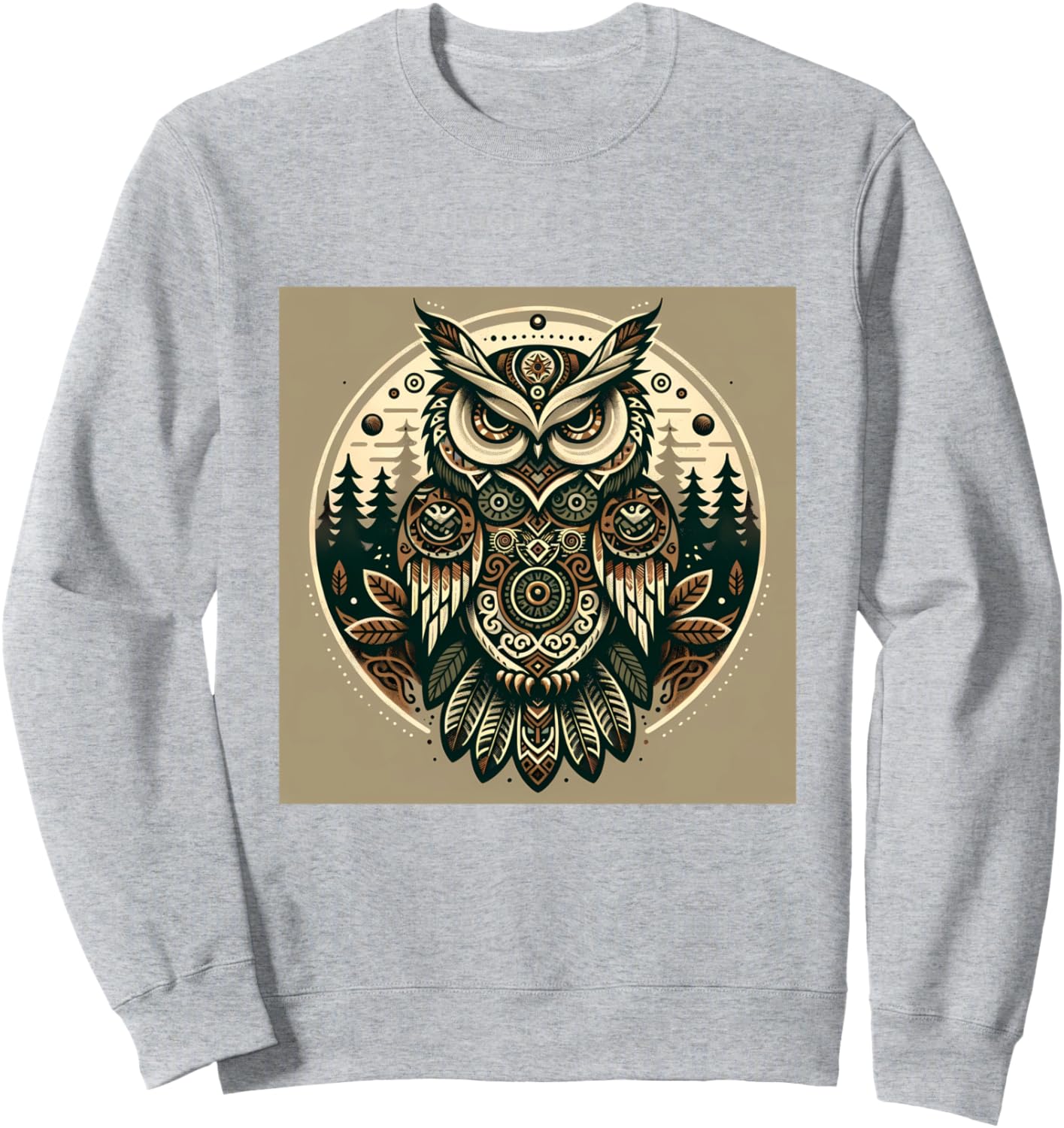 

Толстовка древнегреческая сова, яркая птица, гик, бохо, природа Owl Gifts And Shirts, серый