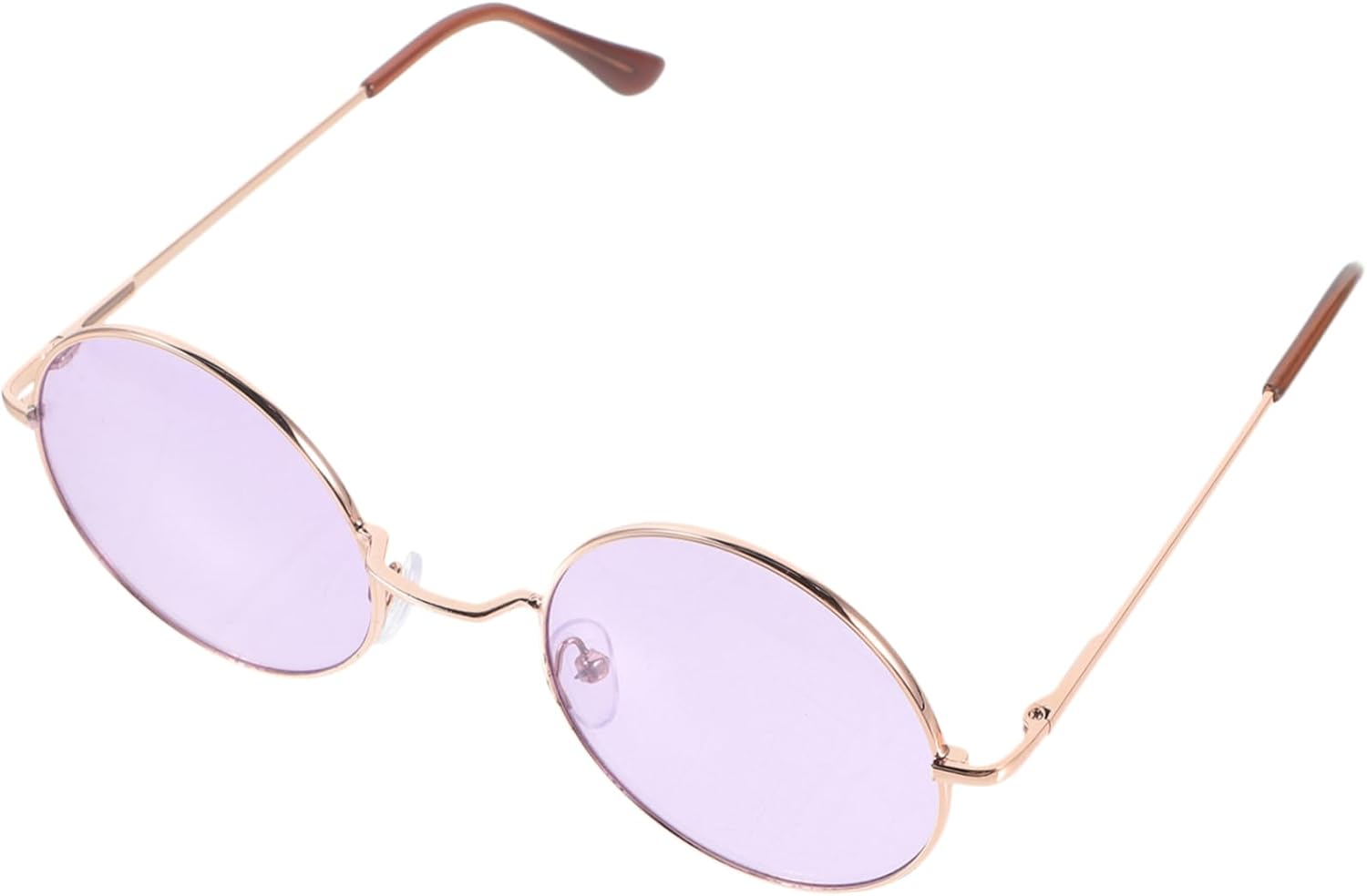 

Солнцезащитные очки Beaupretty Retro в круглой оправе для женщин и мужчин, с легкими линзами, обеспечивающие защиту от солнца, стильная металлическая оправа, модный аксессуар, Purple outdoor eyeglasses -Size:14