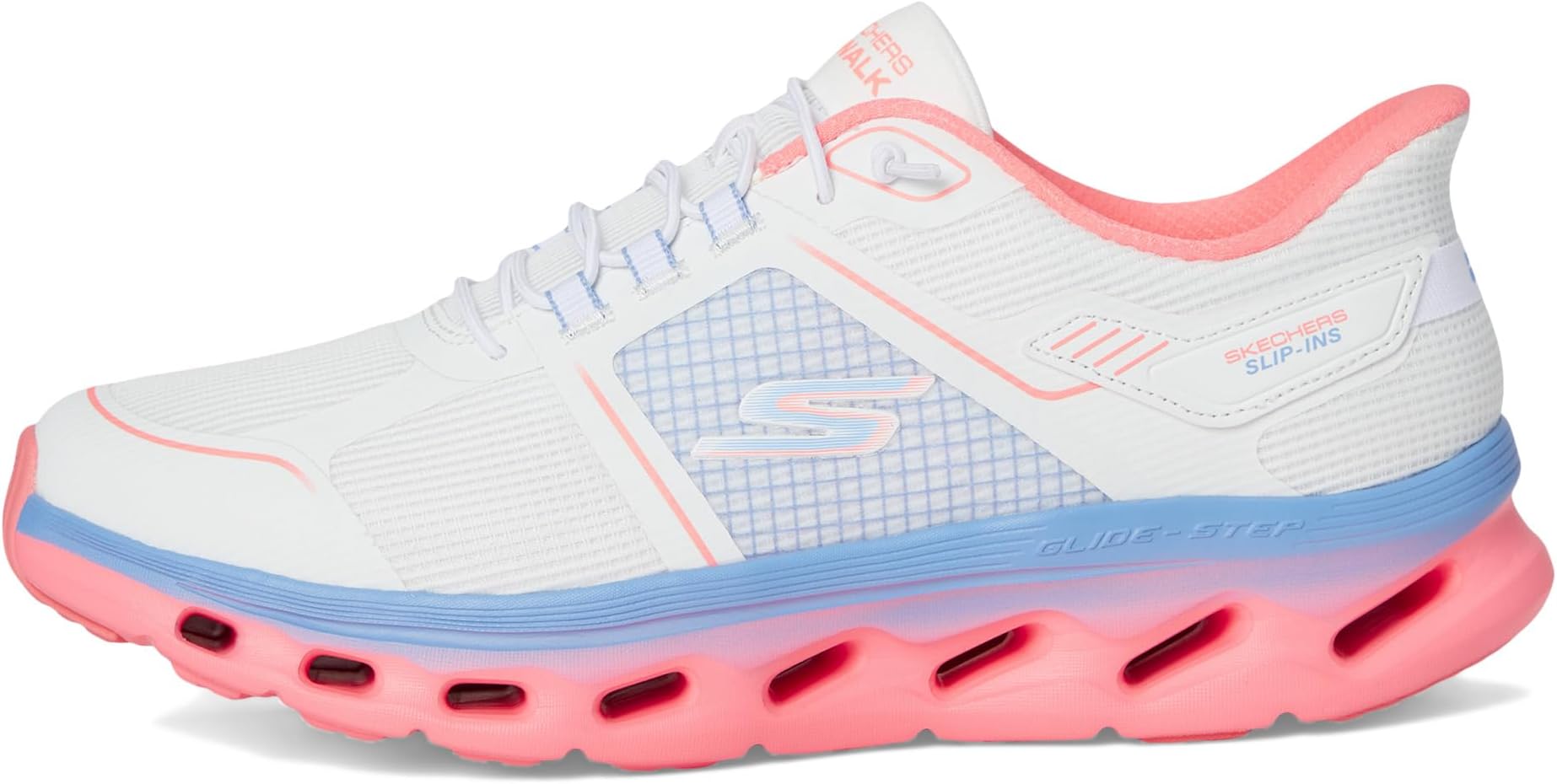 Кроссовки SKECHERS Performance Go Walk Glide Step 2.0 Elektra Hands Free Slip-Ins, цвет White/Multi — фото 4