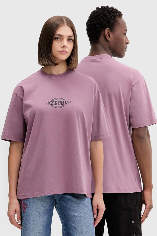 

Хлопковая футболка Guess Originals, бордовый, Красный, Хлопковая футболка Guess Originals, бордовый