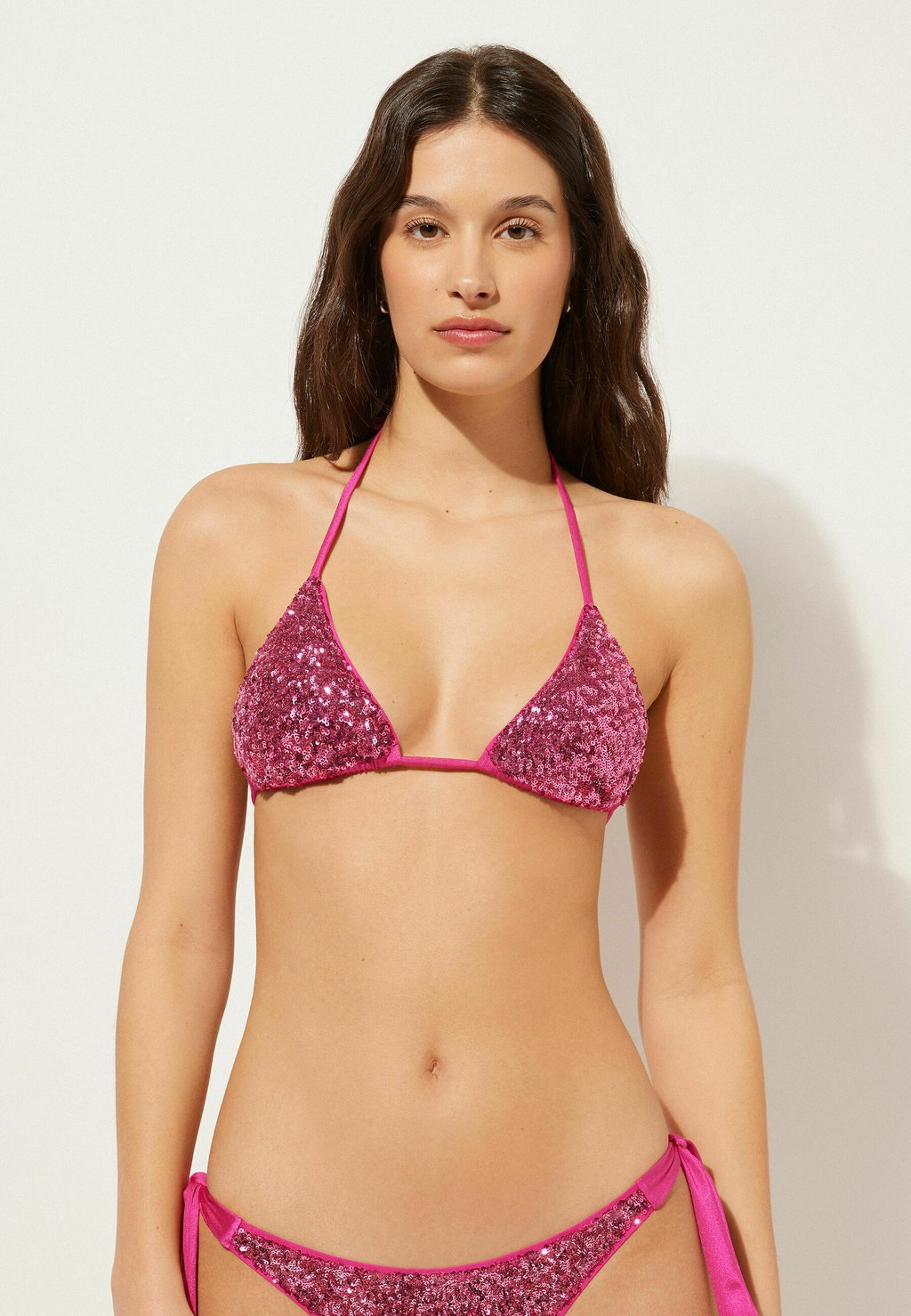

Верх бикини BIKINI TOP Calzedonia, цвет Rosa E Glowing Surface Royal Fuchsia