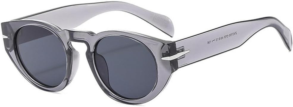 

Модные круглые солнцезащитные очки для женщин, классические винтажные солнцезащитные очки для мужчин, очки в стиле стимпанк, защита от УФ-излучения UV400, овальные женские TVTBBVV, Grey