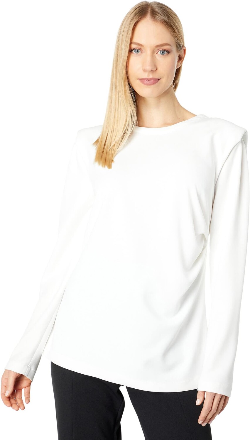 

Пуловер H Halston Long Sleeve Drape Detail Pullover, цвет Chalk