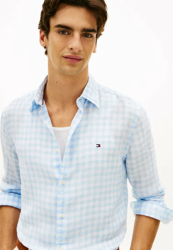 Рубашка прямого кроя стандартного размера Tommy Hilfiger, Sweet Blue Check — фото 4