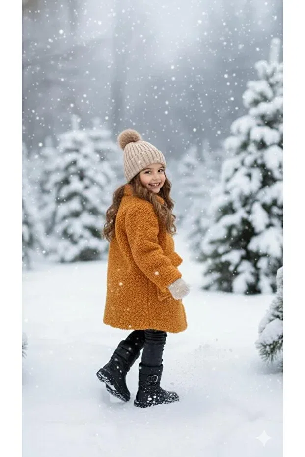 Детское пальто для девочек с принтом Hc Kids Wear, Hardal — фото 3