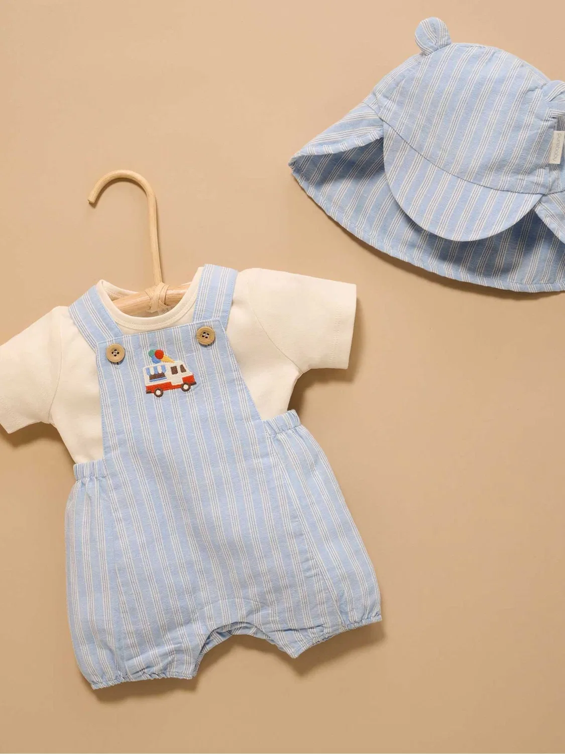 Комбинезон-джинсовый сет Laguna Purebaby, белый