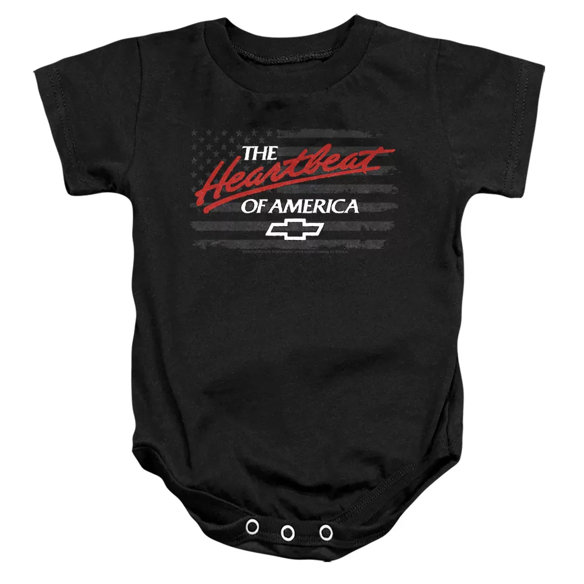 Детское боди с коротким рукавом Chevrolet Heartbeat Of America Flag Infant Bodysuit, Black