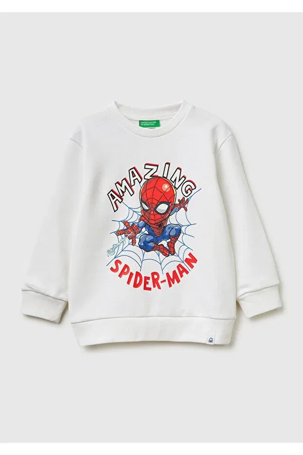 Детское худи для мальчиков с принтом Spiderman United Colors Of Benetton, White
