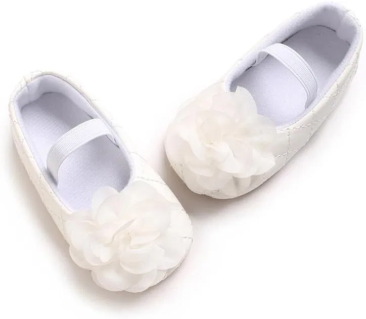 Детские туфли Мэри Джейн для девочек Princess Floral Purepips, White — фото 4