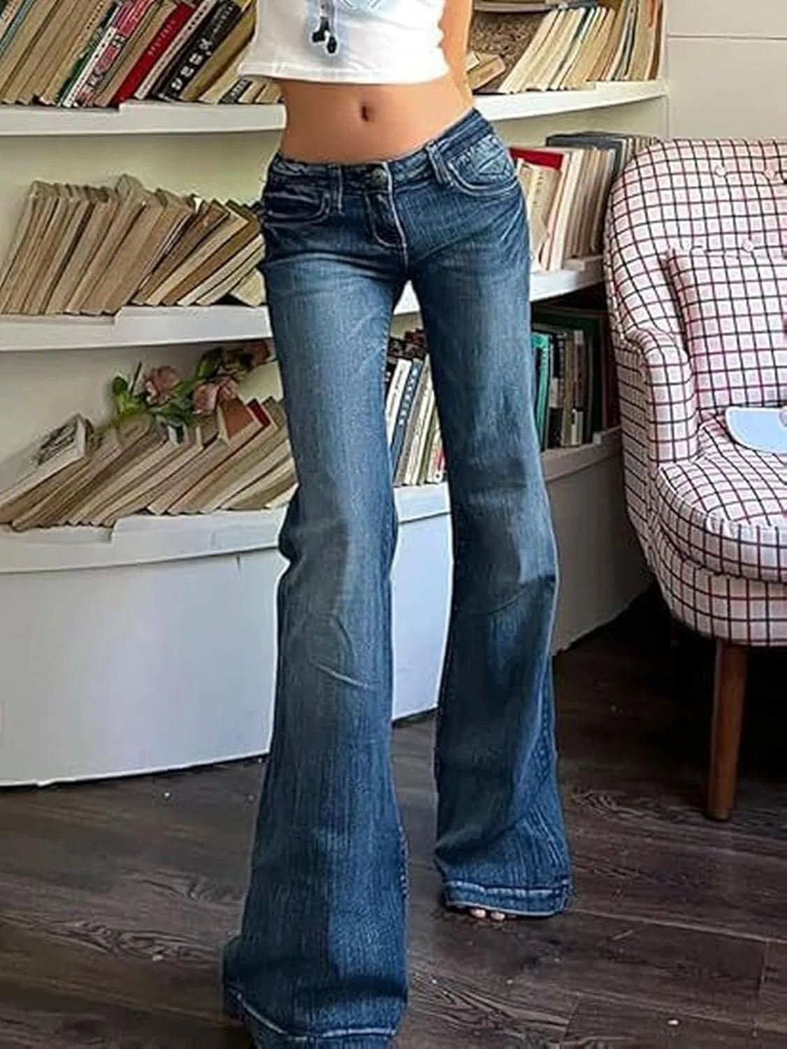 Женские джинсы клеш с заниженной талией, Y2K, Vintage Flare — фото 2
