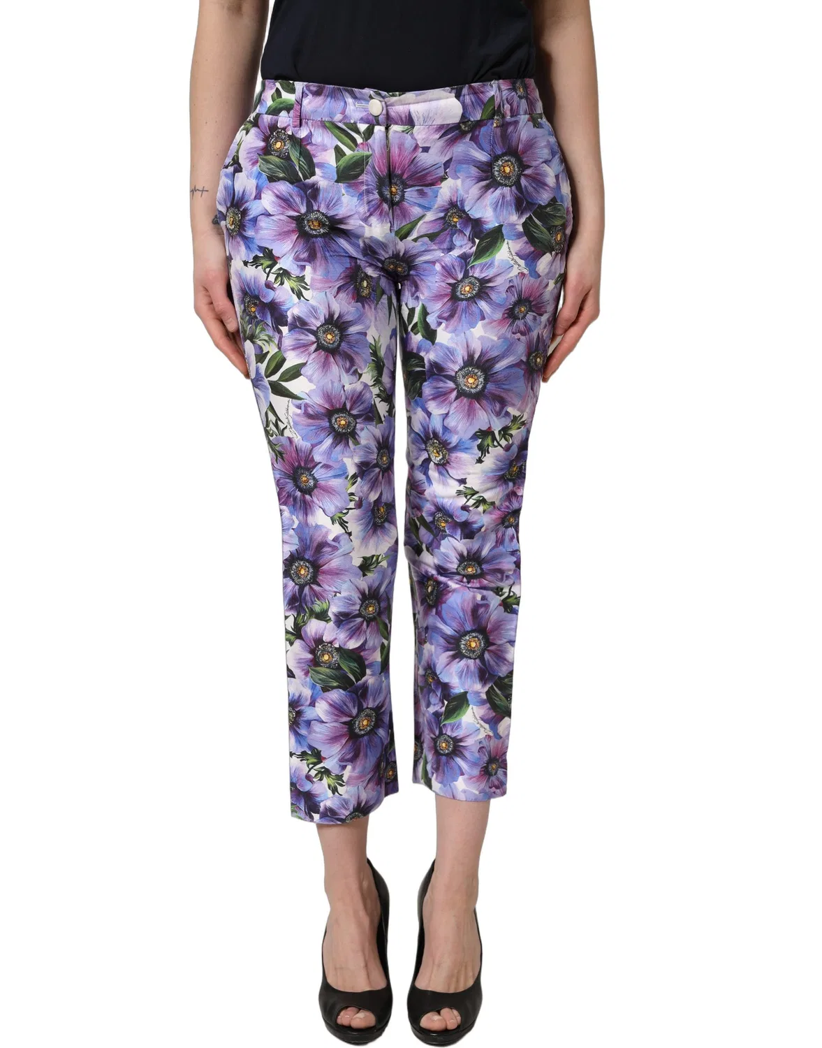 Женские брюки с цветочным принтом CroppedTrouser Pants Dolce & Gabbana, Multicolor — фото 3