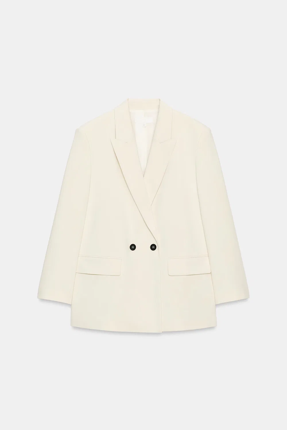 Блейзер оверсайз с двубортной застежкой ZARA, Oyster-white — фото 3