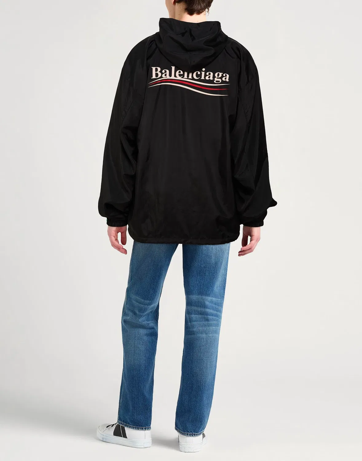 Мужская ветровка с принтом Balenciaga, черный — фото 3
