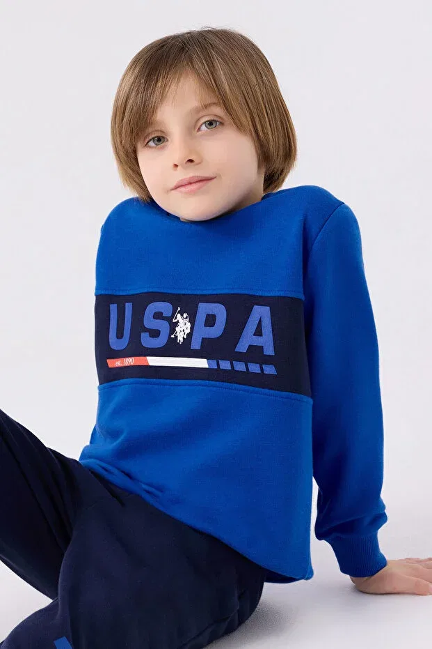 Детский спортивный комплект для мальчиков с принтом Sportswear U.S. Polo Assn., Light Blue — фото 2
