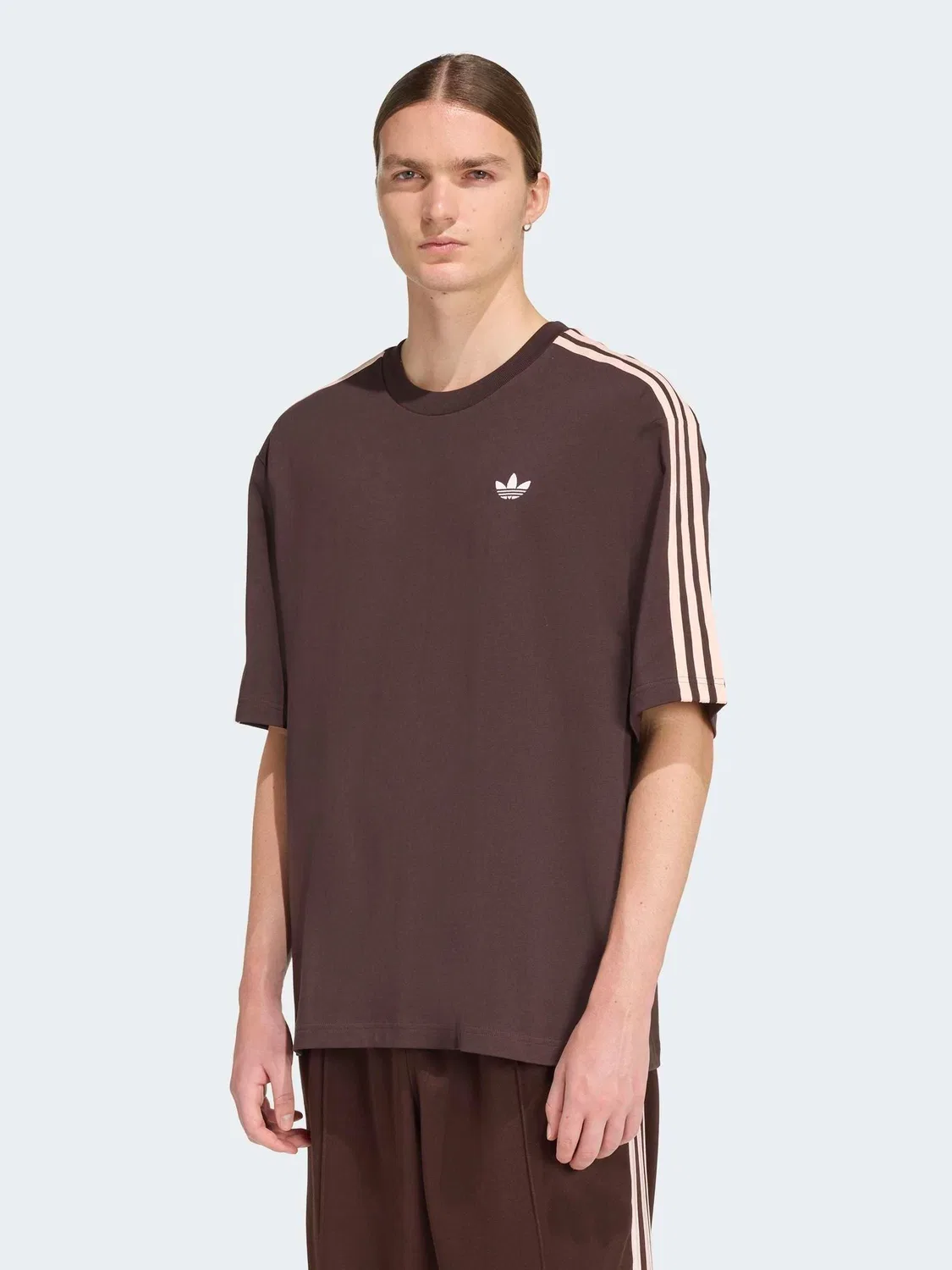 Футболка оверсайз Adicolor 3-Stripes adidas Originals, коричневый