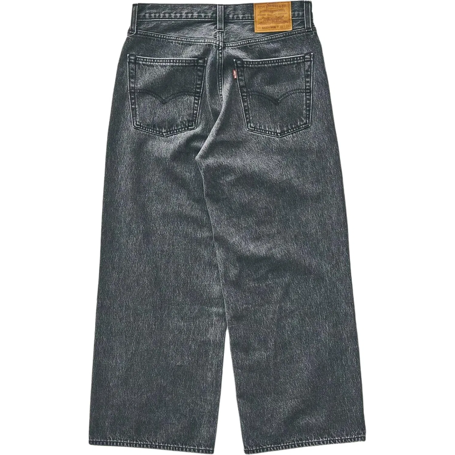 Джинсы широкие серые Levis, Gray — фото 3