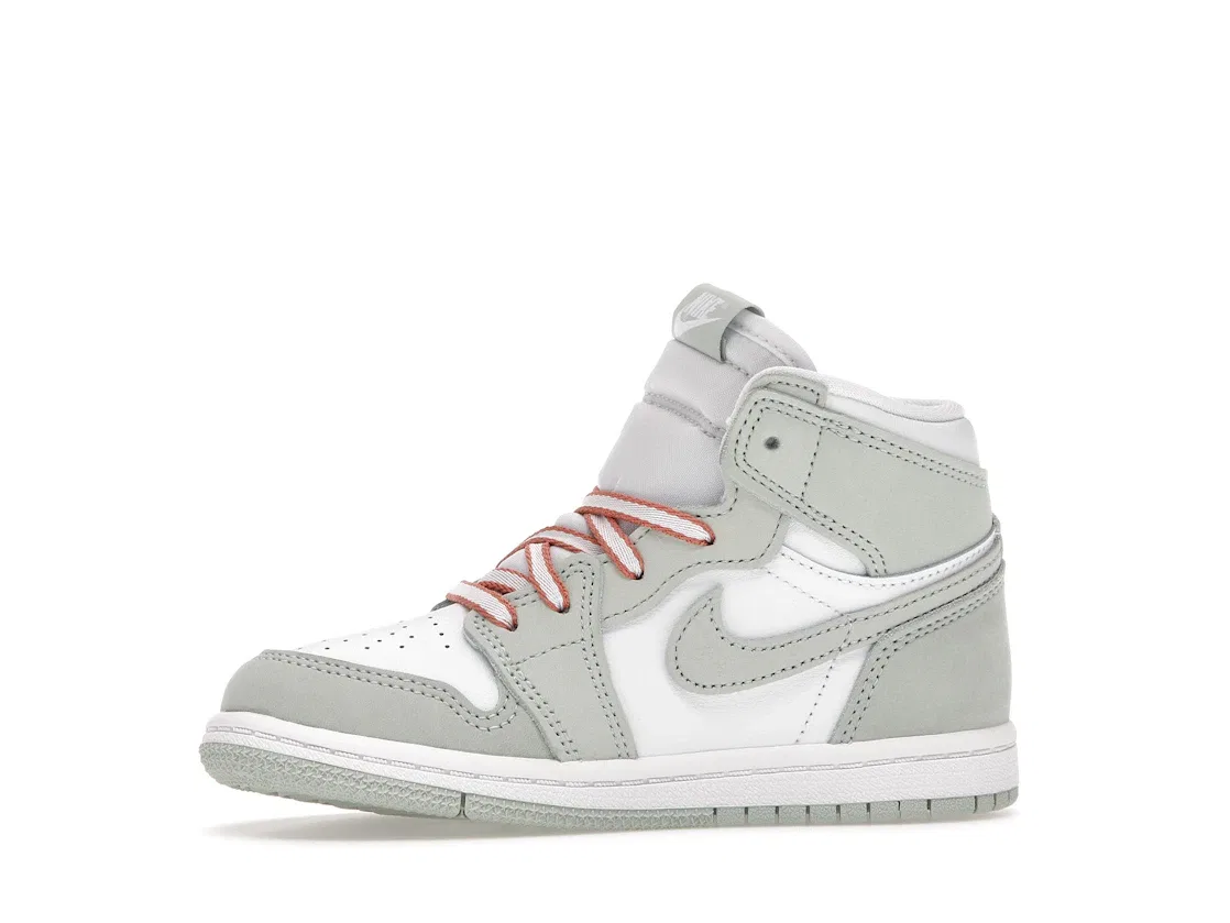 Детские кроссовки с контрастными шнурками Jordan 1 Retro High OG, Seafoam/Healing Orange-White — фото 3