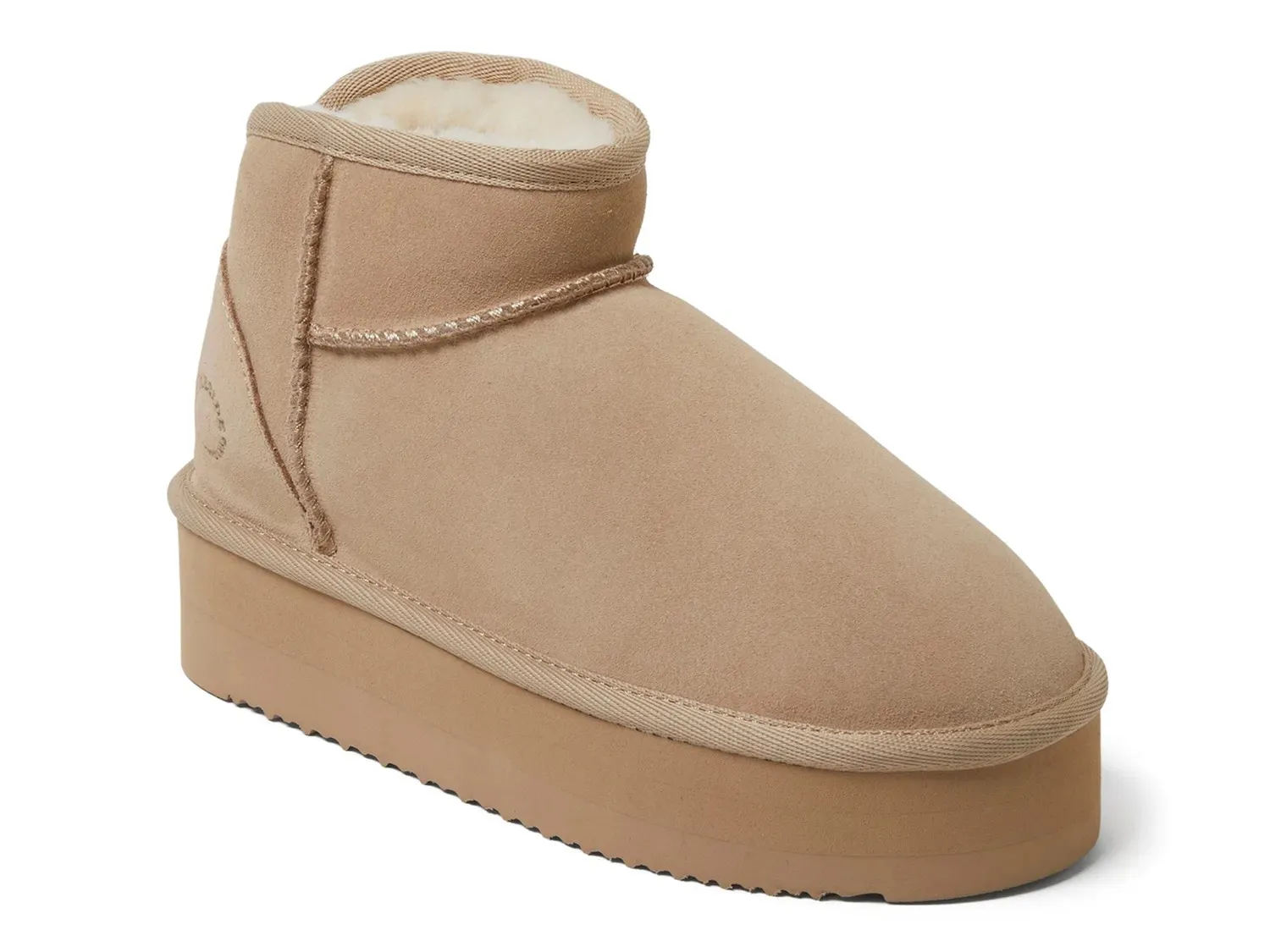Тапочки Fireside by Dearfoams Kingston Platform Bootie Slipper — женские, светло-коричневые