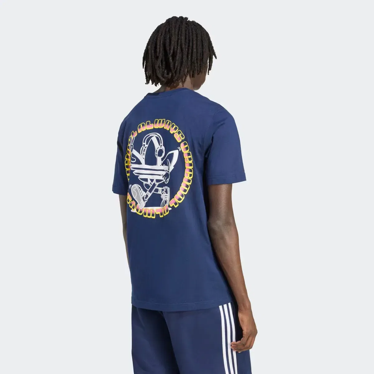 Мужская футболка свободного кроя Trefoil Series Loose adidas, Azul Marino — фото 2