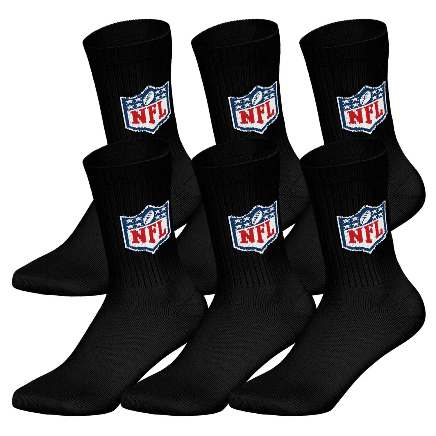 Детские носки с принтом NFL Shield 6Pack Crew Socks Nfl, Schwarz