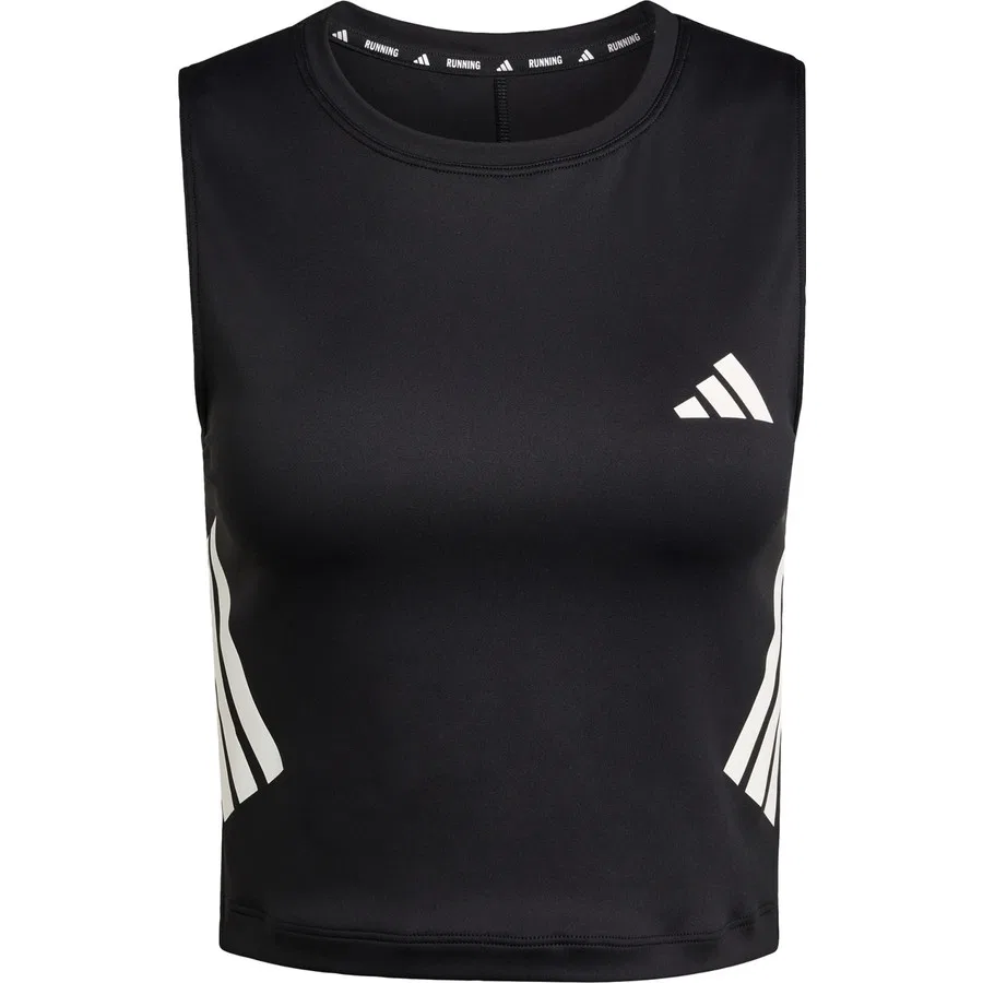 Женский топ для бега с принтом Iconic Running Crop Tank adidas, Белый — фото 3