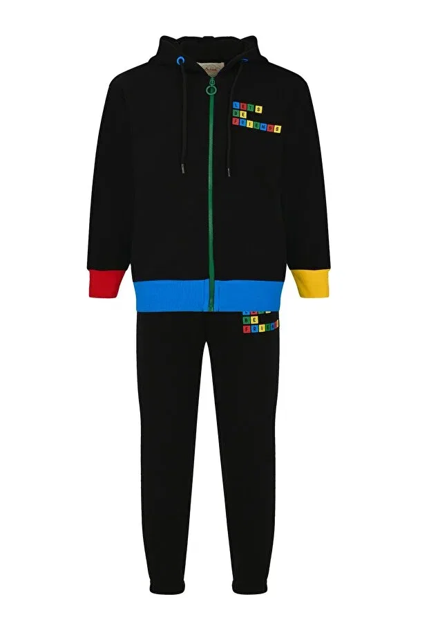 Детский спортивный костюм для девочек с принтом Sportswear Lets Be Friends, Black