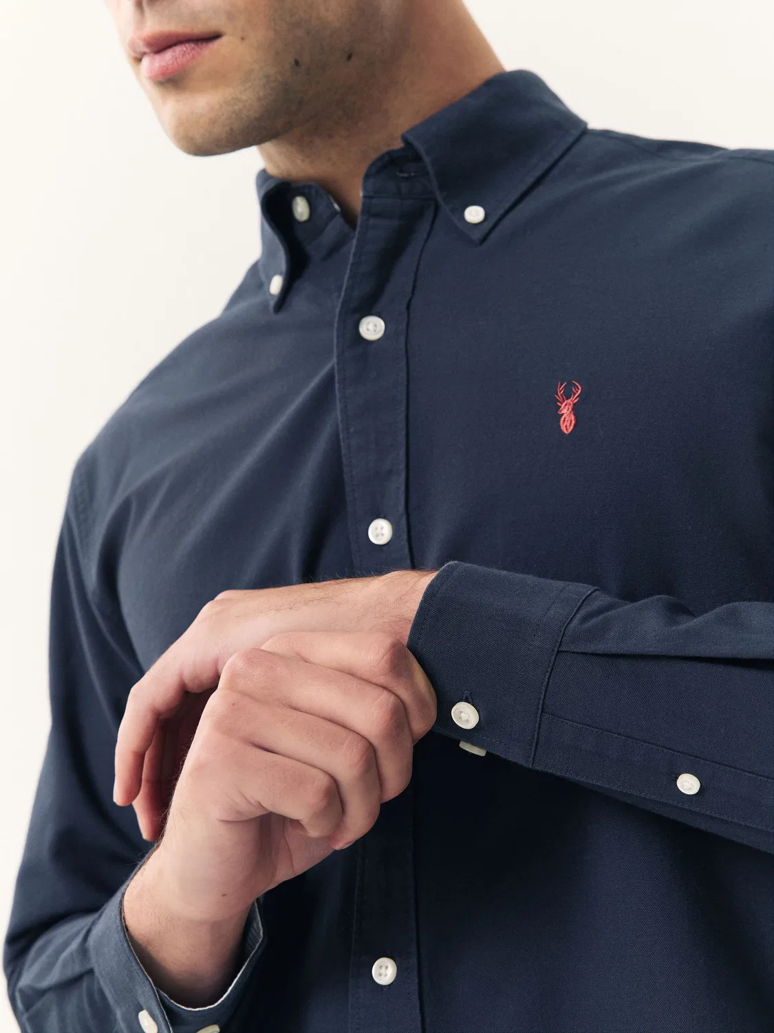 Рубашка оксфордская Slim Fit, Navy Blue Next — фото 4