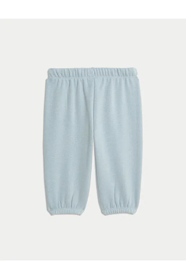 Детские брюки-джоггеры для девочек хлопковые Marks & Spencer, Blue — фото 2