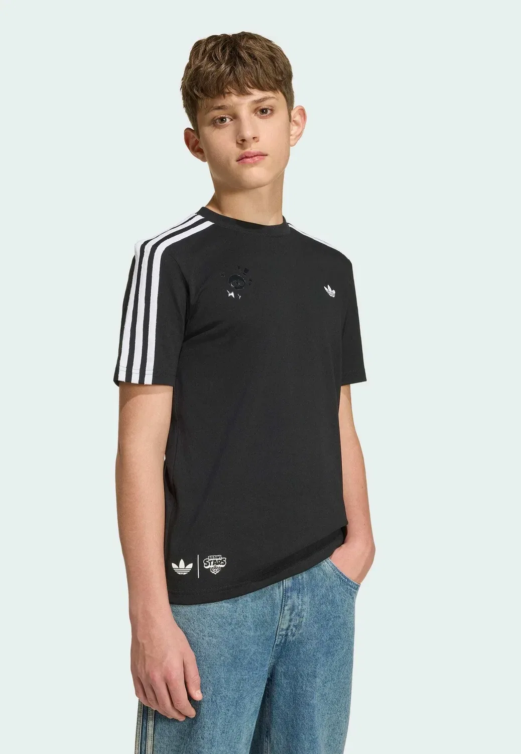 Свободная футболка с графическим принтом, унисекс Adidas Originals, Black White — фото 2
