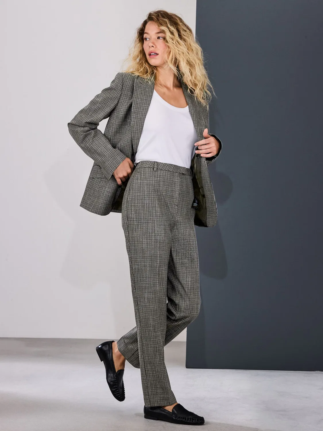 Брюки зауженные, клетка, Green/Grey Check Slim Trousers Next, зеленый/серый