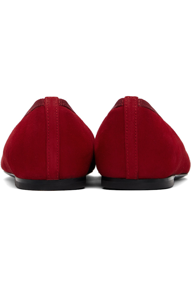 Минималистичные балетки из замши Toteme, цвет scarlet — фото 2