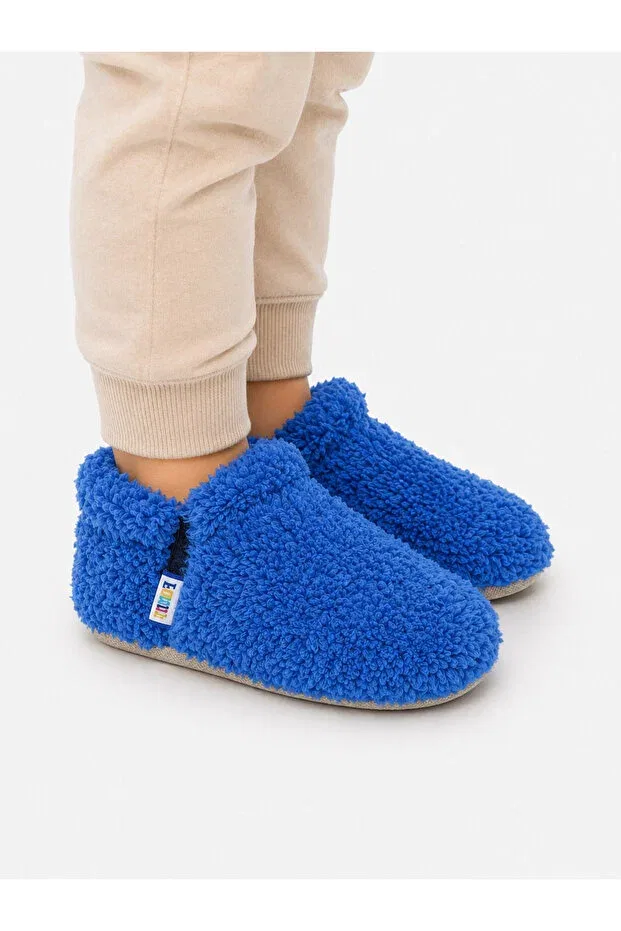Детские пинетки для девочек органические Non-Slip sole organic baby fleece booties ergonomic soft comfortable flexible Funny Baby, Blue — фото 3