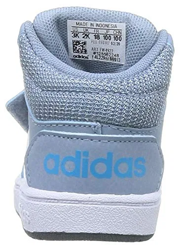 Детские кроссовки для мальчиков с липучками Adidas Hoops Mid 2.0 I, Tactile Blue Ftwr White Legacy Blue — фото 3