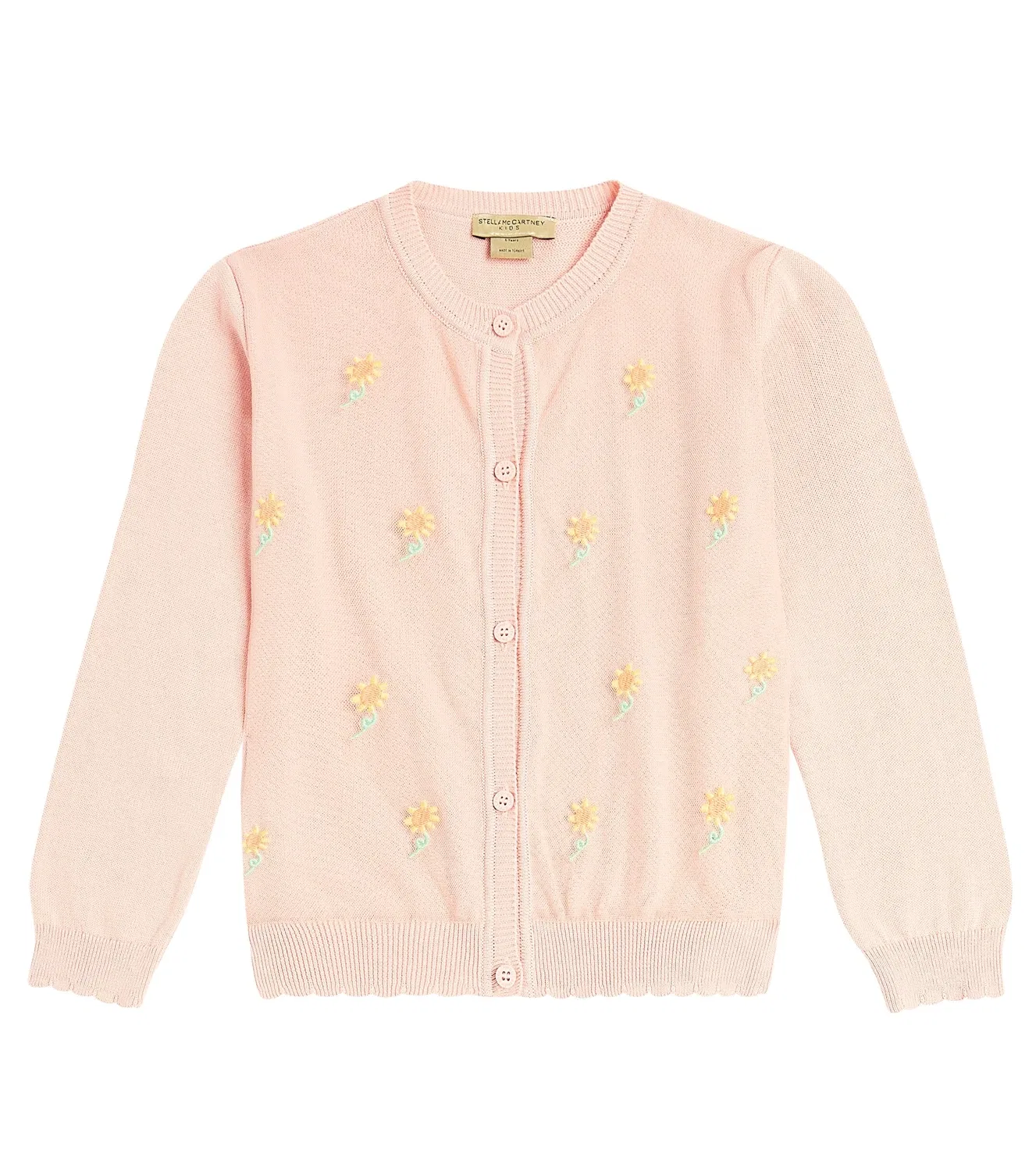Кардиган хлопковый с цветочным узором Stella Mccartney Kids, розовый