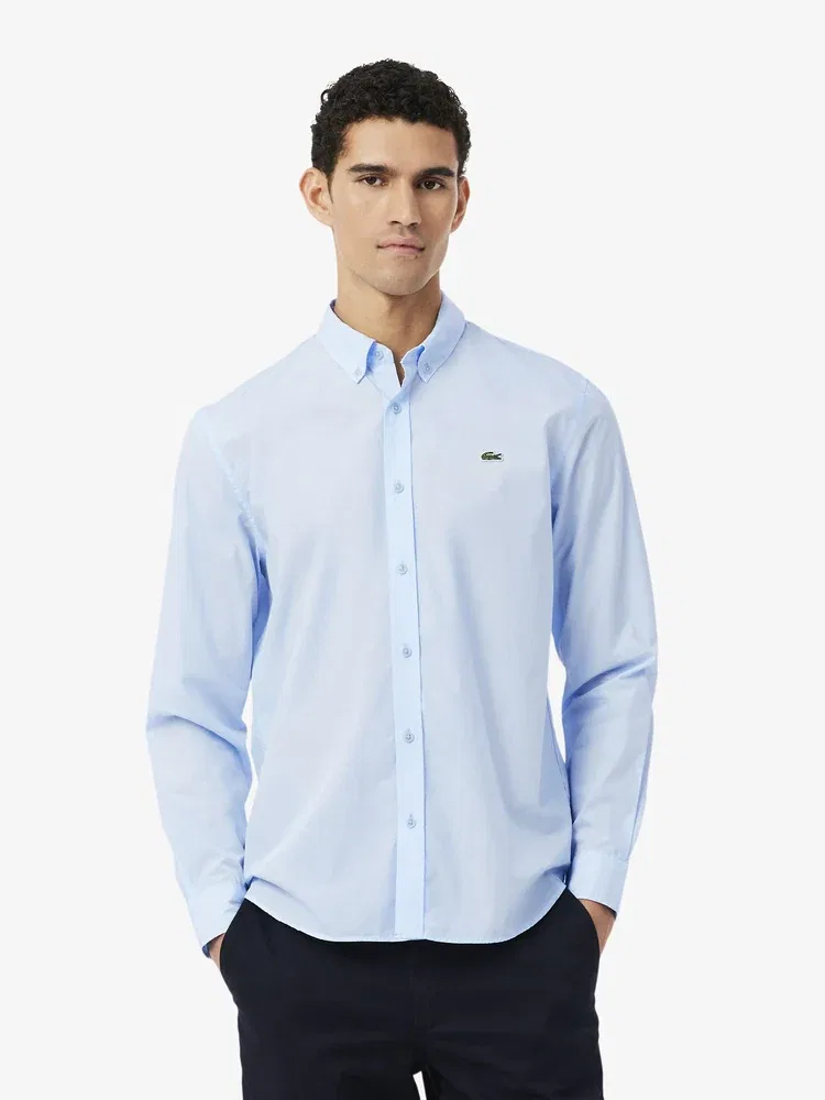 Рубашка с длинным рукавом, легкая поплин LACOSTE, Royal Blue