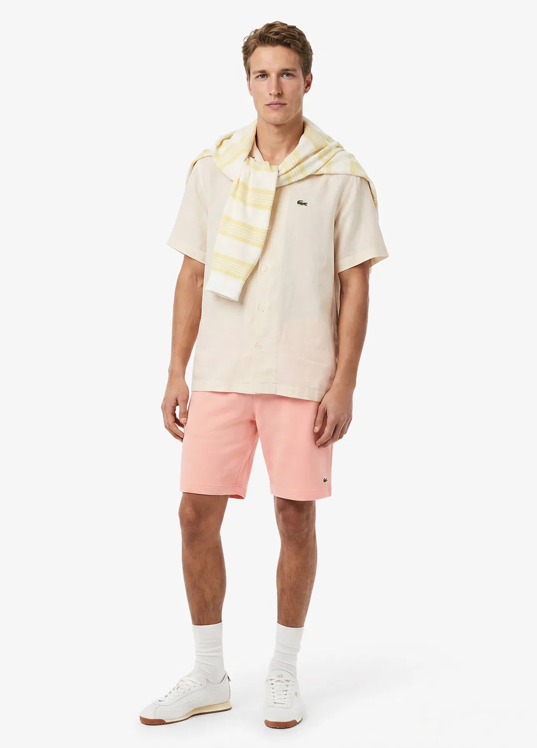 Рубашка мужская Relaxed Fit Lacoste, кремовый — фото 4